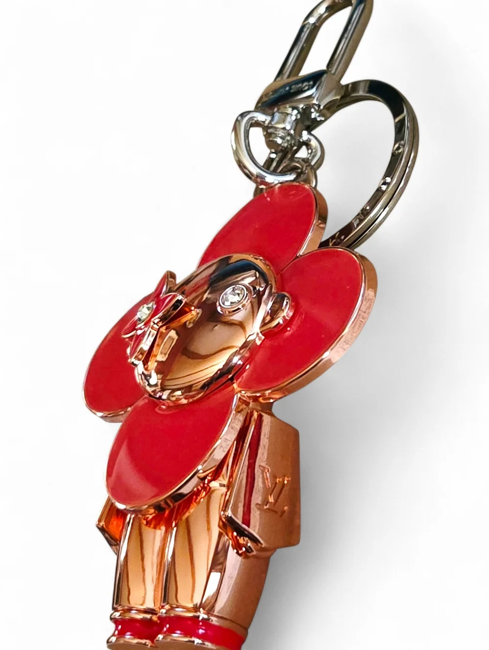 Pink/Rose Gold/Silver Floral Charm Keychain Bag Charm